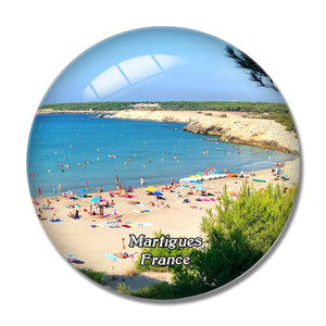 Martigues France St. Croix Beach 3D Fridge Magnet Crystal Glass