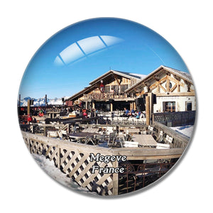 Megeve France Mont d'Arbois Ski Area 3D Fridge Magnet Crystal Glass