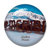 Meribel France Oxygene Ski School 3D Fridge Magnet Crystal Glass