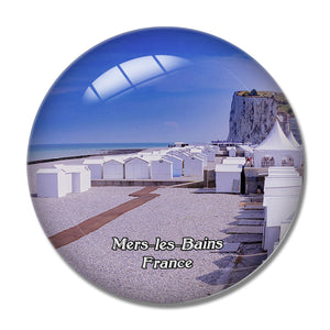 Mers-les-Bains France Beach 3D Fridge Magnet Crystal Glass