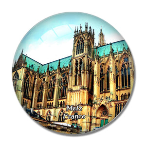 Metz France Cathedral 3D Fridge Magnet Crystal Glass