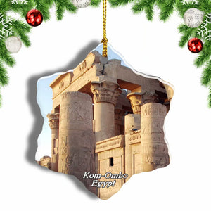 Egypt Kom-Ombo Temple Christmas Ornament 3 Inches Snow