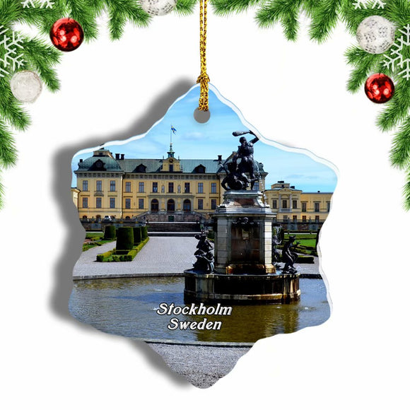 Sweden Drottningholm Palace Stockholm Christmas Ornament 3 Inches Snow