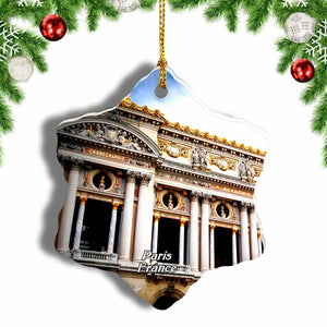 France Paris Opera Christmas Ornament 3 Inches Snow