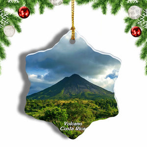 Costa Rica Volcano Christmas Ornament 3 Inches Snow