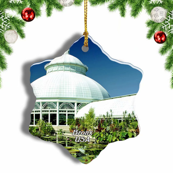 USA America New York Botanical Garden Bronx Christmas Ornament 3 Inches Snow