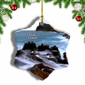 Taiwan Yeh Liu Geo Park New Taipei Christmas Ornament 3 Inches Snow