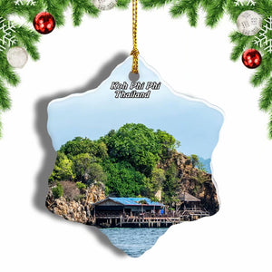 Thailand Phuket Koh Phi Phi Christmas Ornament 3 Inches Snow