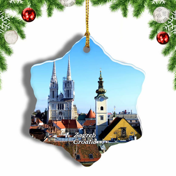 Croatia Cathedral of the Assumption Zagreb Christmas Ornament 3 Inches Snow