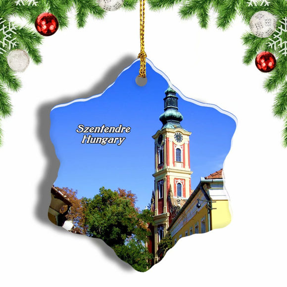 Hungary Blagovestenska Church Szentendre Christmas Ornament 3 Inches Snow