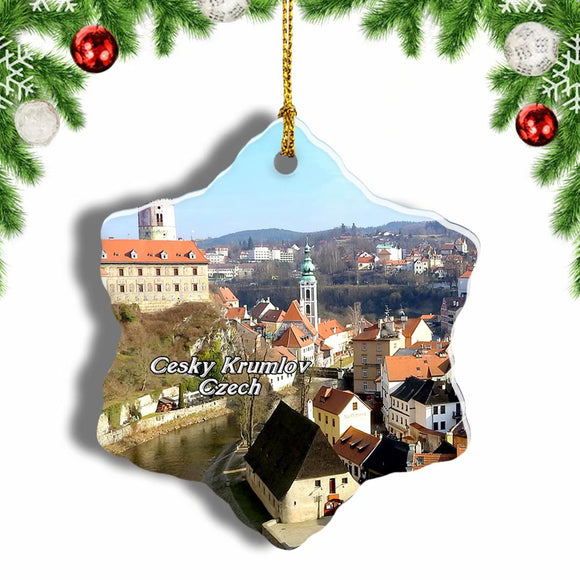 Czech Cesky Krumlov Castle Christmas Ornament 3 Inches Snow