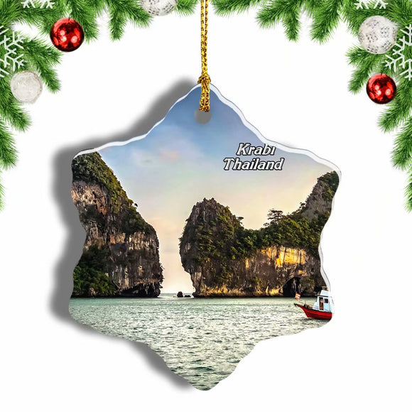 Thailand Krabi Christmas Ornament 3 Inches Snow