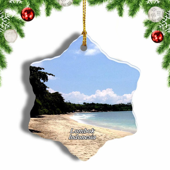 Indonesia Senggigi Beach Lombok Christmas Ornament 3 Inches Snow