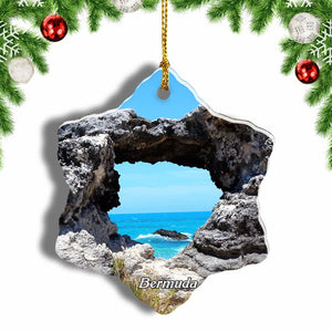 Bermuda Rock Christmas Ornament 3 Inches Snow