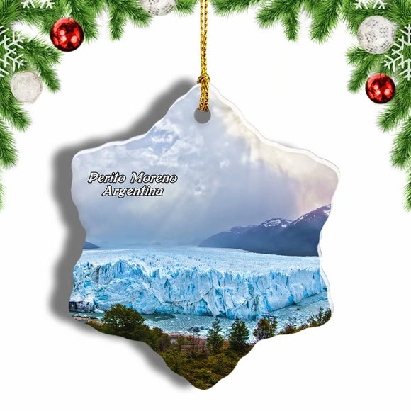 Perito Moreno Glacier Bay National Park Argentina Christmas Ornament 3 Inches Snow