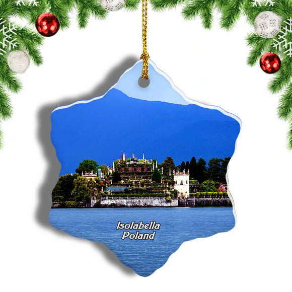 Lago Maggiore Isolabella Italy Christmas Ornament 3 Inches Snow