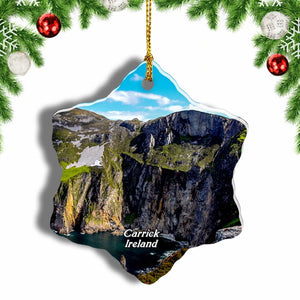 Ireland Slieve League  Carrick Christmas Ornament 3 Inches Snow