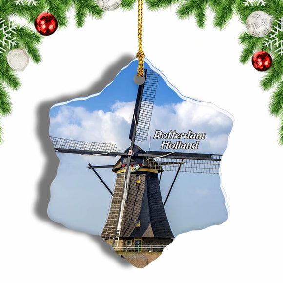 Holland Kinderdjik Rotterdam Christmas Ornament 3 Inches Snow