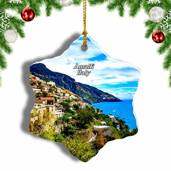 Italy Amalfi Christmas Ornament 3 Inches Snow