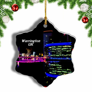 UK England Manchester Ship Canal Warrington Christmas Ornament 3 Inches Snow