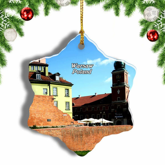 Poland Old Town Warsaw Christmas Ornament 3 Inches Snow