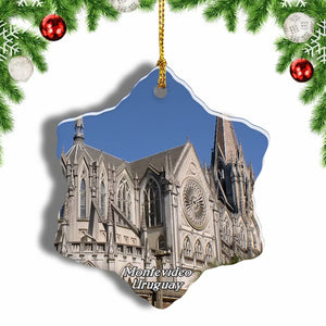 Uruguay Church Matrix Montevideo Christmas Ornament 3 Inches Snow