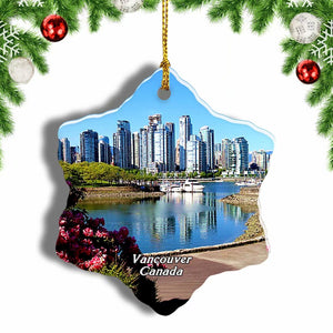 Canada Granville Island Vancouver Christmas Ornament 3 Inches Snow