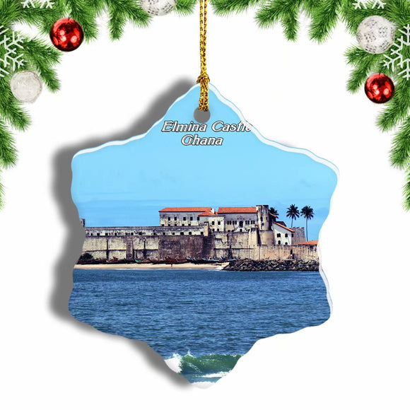 Ghana Elmina Castle Christmas Ornament 3 Inches Snow