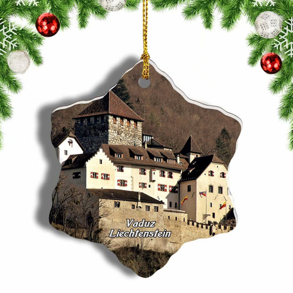 Vaduz Castle Liechtenstein Christmas Ornament 3 Inches Snow