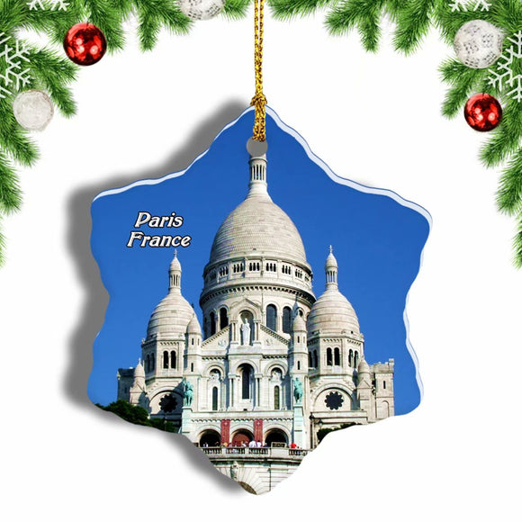 France Basilica of the Sacred Heart of Paris Christmas Ornament 3 Inches Snow