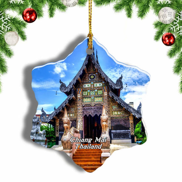 Thailand Chiang Mai Old City Christmas Ornament 3 Inches Snow