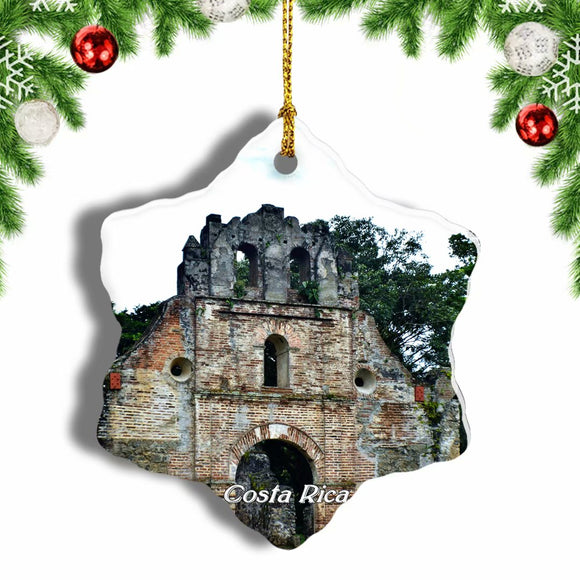 Costa Rica Ruins Christmas Ornament 3 Inches Snow