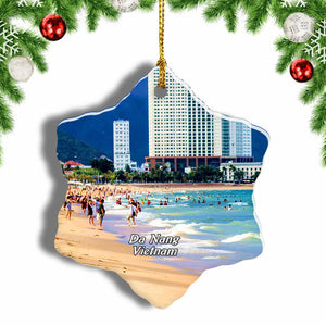 Vietnam My Khe Beach Da Nang Christmas Ornament 3 Inches Snow