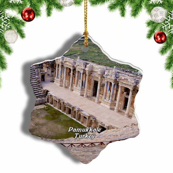 Turkey Hierapolis Pamukkale_ - Christmas Ornament 3 Inches Snow