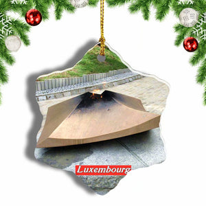 Luxembourg National Monument of Solidarity Christmas Ornament 3 Inches Snow