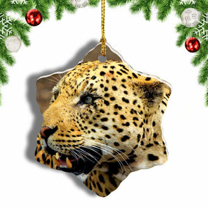 South Africa Leopard Christmas Ornament 3 Inches Snow