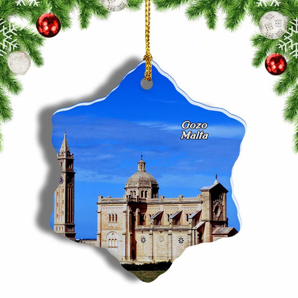 Malta Ta Pinu Gozo Christmas Ornament 3 Inches Snow