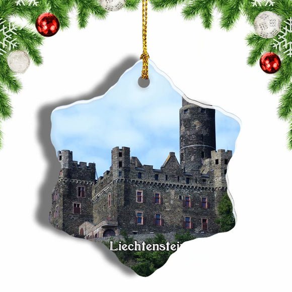 Liechtenstein Castle Christmas Ornament 3 Inches Snow