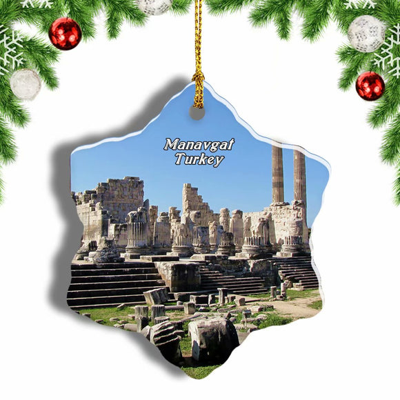 Turkey Temple of Apollo Manavgat Christmas Ornament 3 Inches Snow