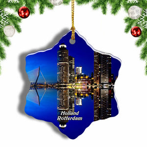 Holland Rotterdam Christmas Ornament 3 Inches Snow