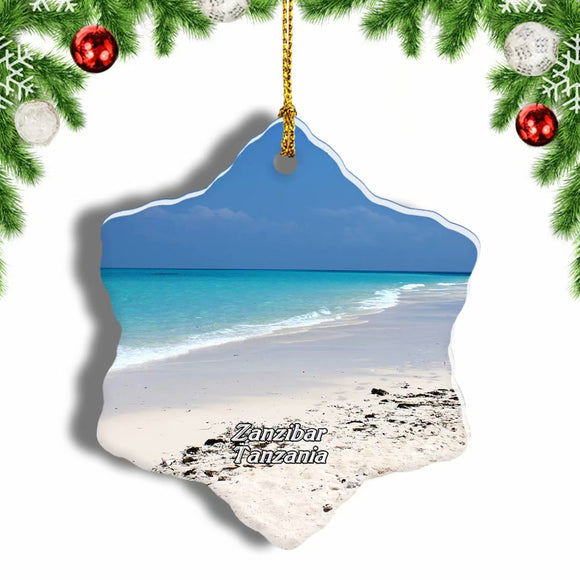 Jambiani Beach Zanzibar Tanzania Christmas Ornament 3 Inches Snow