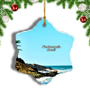 Brazil Beach Florianopolis Christmas Ornament 3 Inches Snow