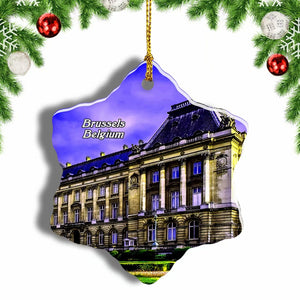 Belgium Royal Palace Brussels Christmas Ornament 3 Inches Snow