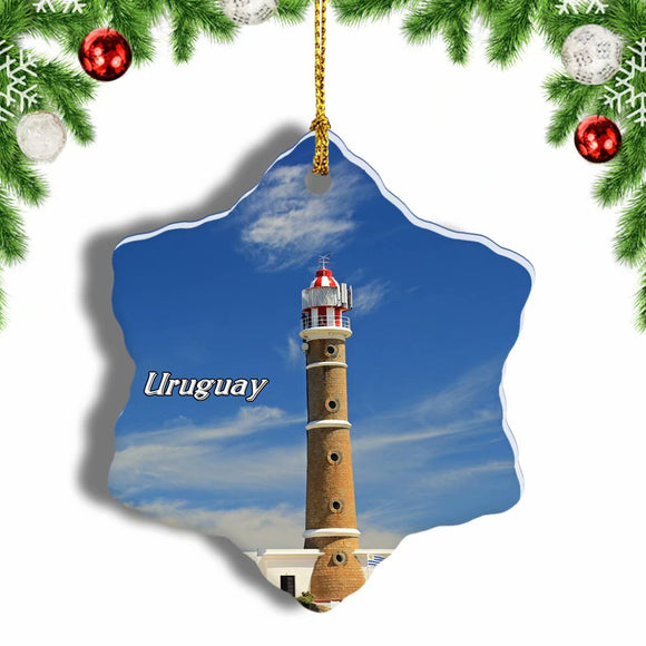 Uruguay Montevideo Christmas Ornament 3 Inches Snow