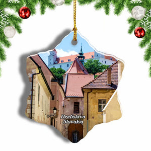 Old Town Bratislava Slovakia Christmas Ornament 3 Inches Snow