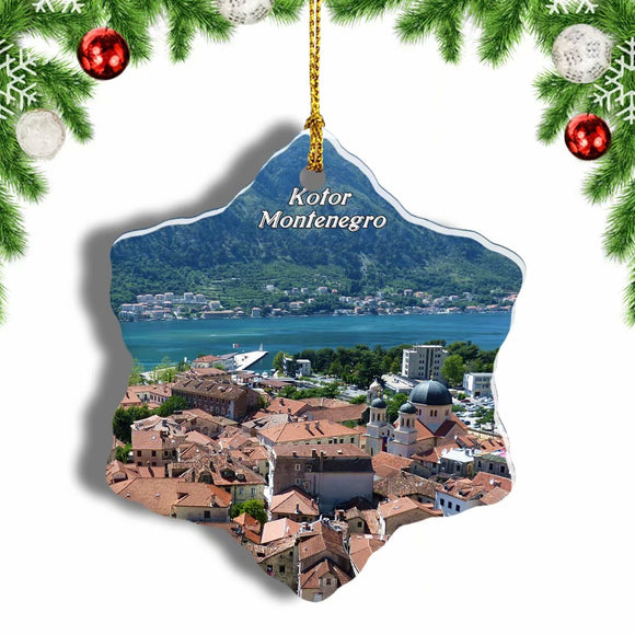 Montenegro Kotor Castle Of San Giovanni Christmas Ornament 3 Inches Snow