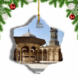 Egypt Mosque Cairo Christmas Ornament 3 Inches Snow