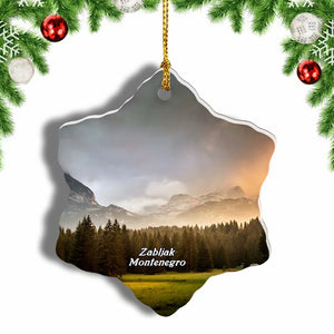 Zabljak Montenegro Christmas Ornament 3 Inches Snow