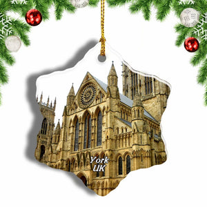 UK England York Minster Christmas Ornament 3 Inches Snow