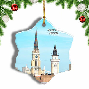 Serbia Novi Sad Christmas Ornament 3 Inches Snow